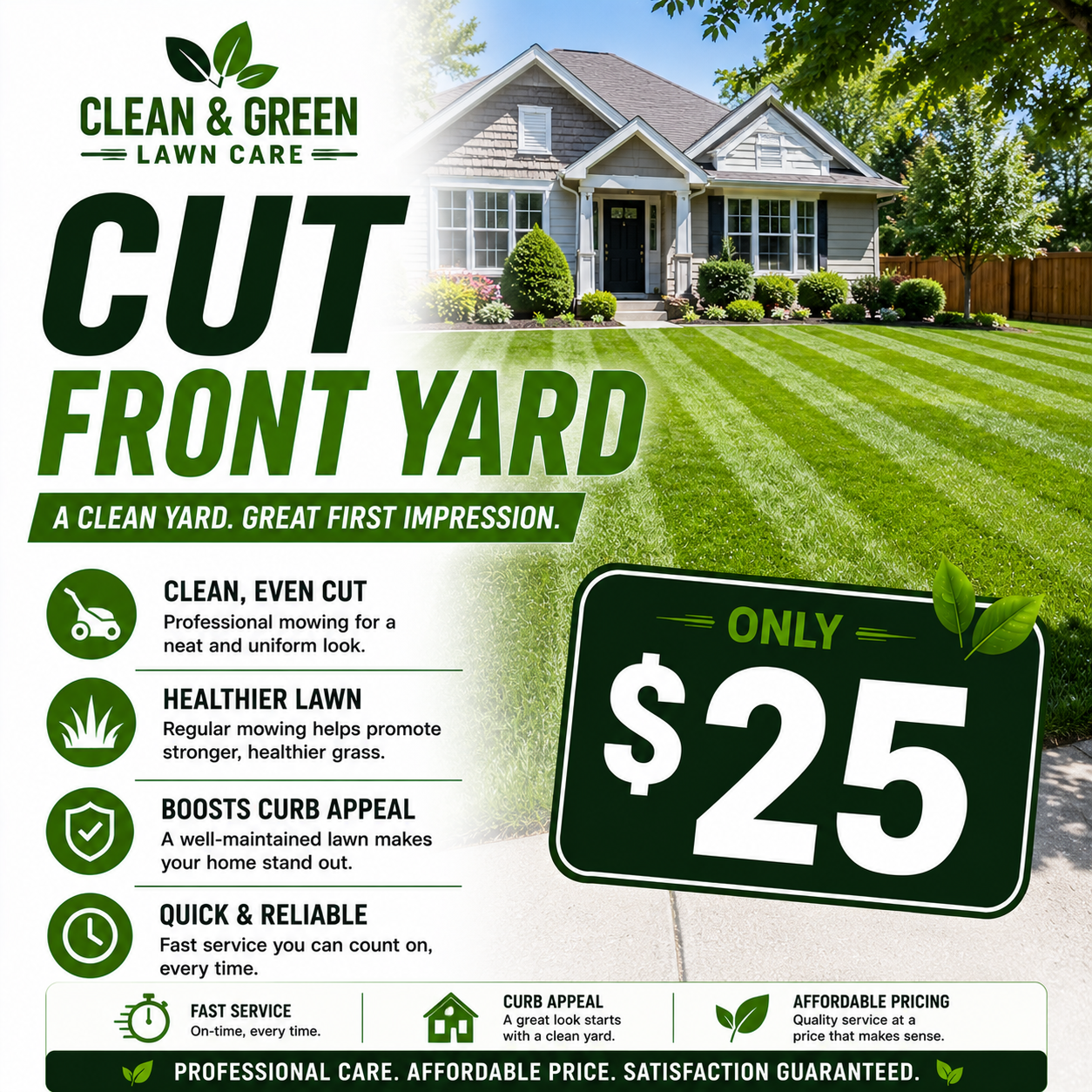25$ Cut Front Yard