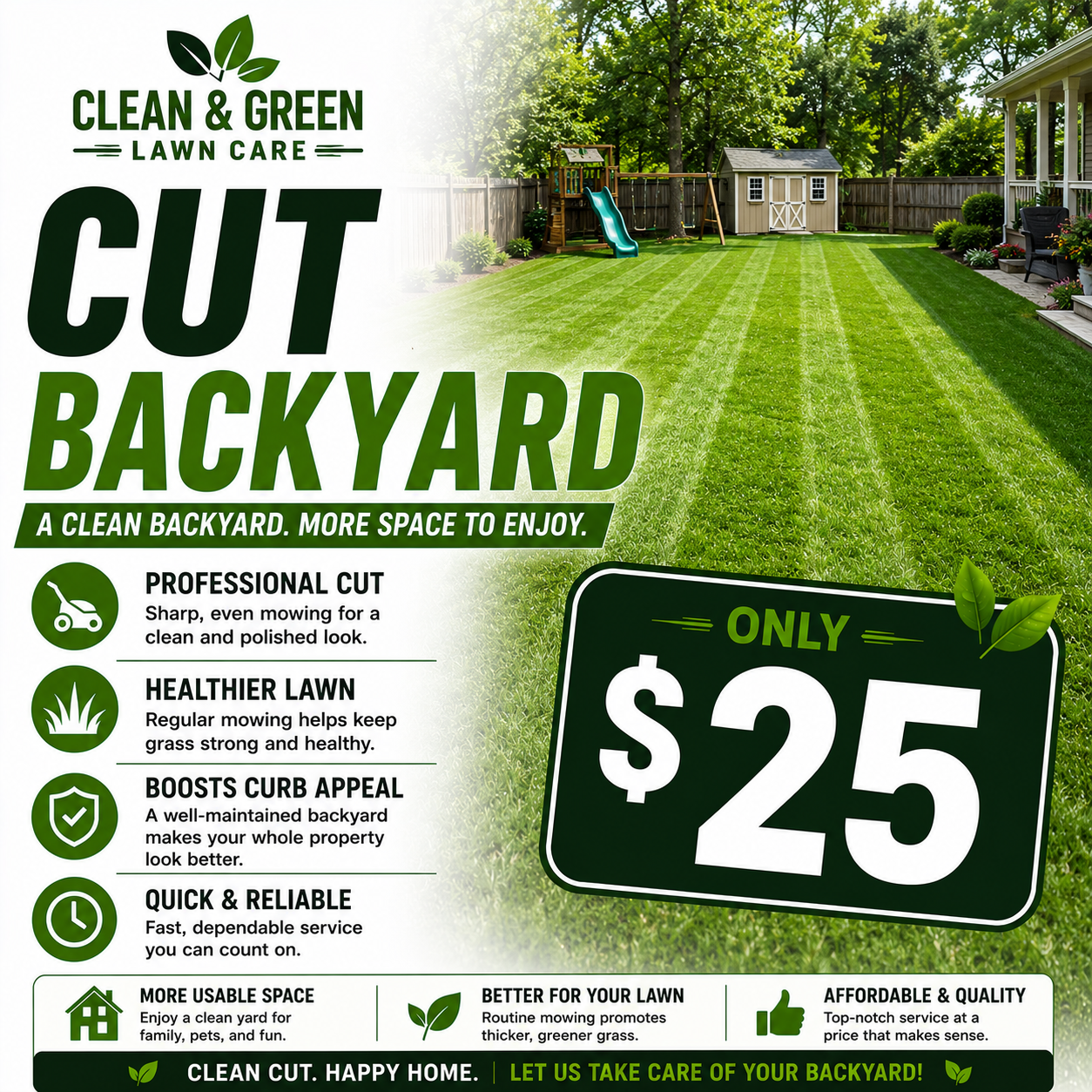 25$ Cut Backyard